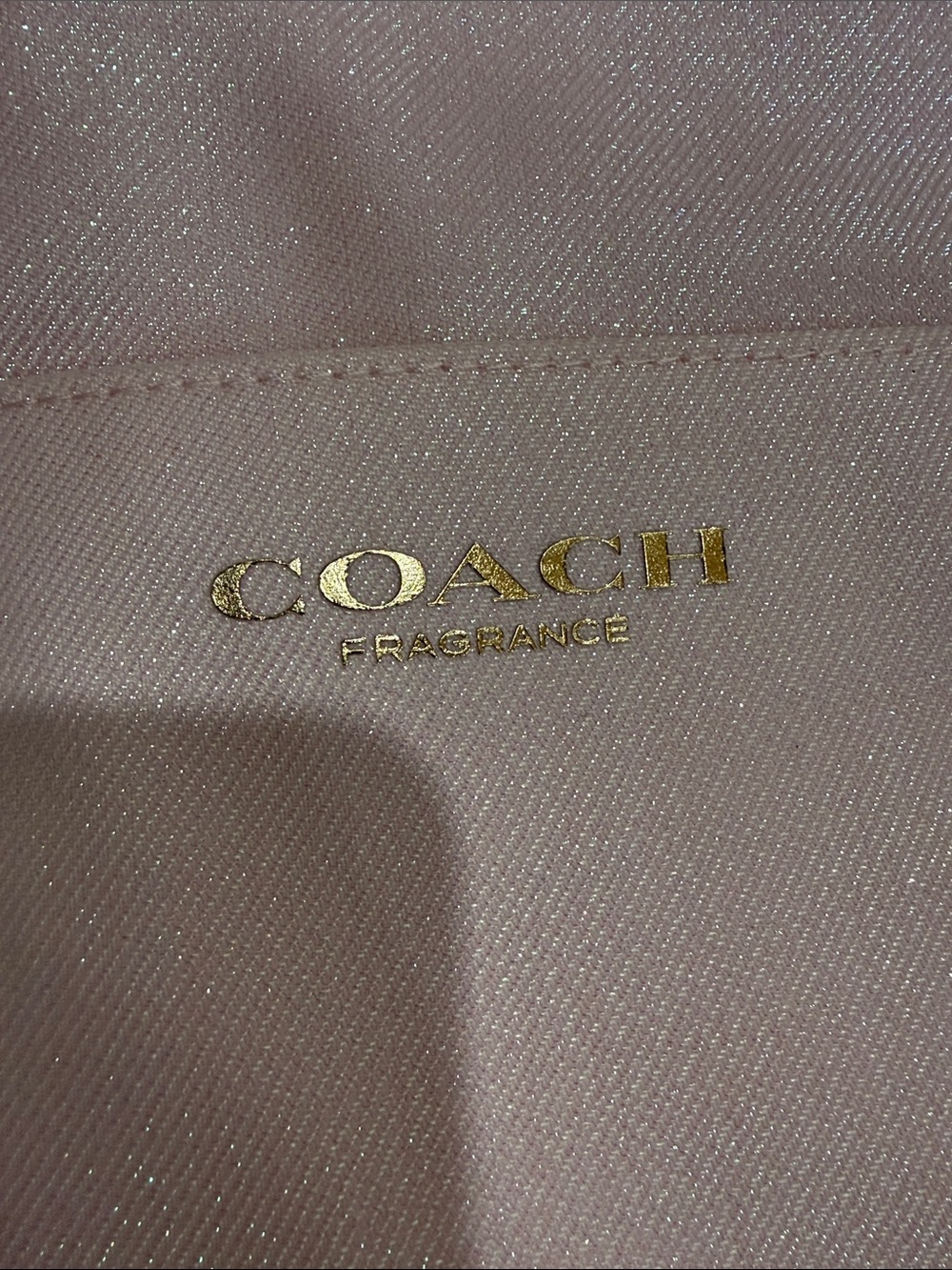 Coach Fragrance Pink Glitter Tote with Gold Logo flower keychain NWT - Picture 3 of 8